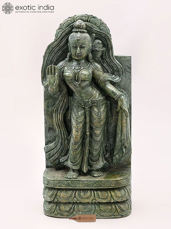 13" Devdasi | Orissa Stone Statue | Exquisite Handmade Indian Art