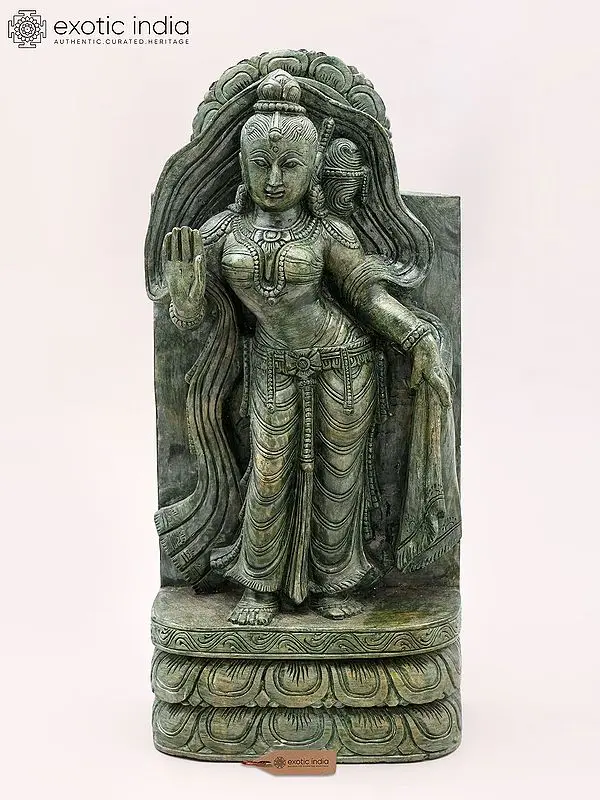 13" Devdasi | Orissa Stone Statue | Exquisite Handmade Indian Art