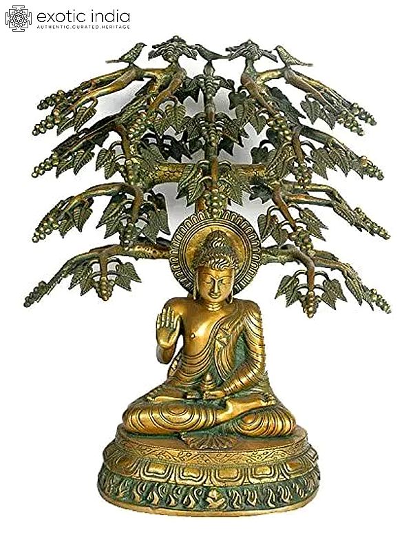 21" Large Size Buddha Sculpture in Brass | Handmade | Made in India