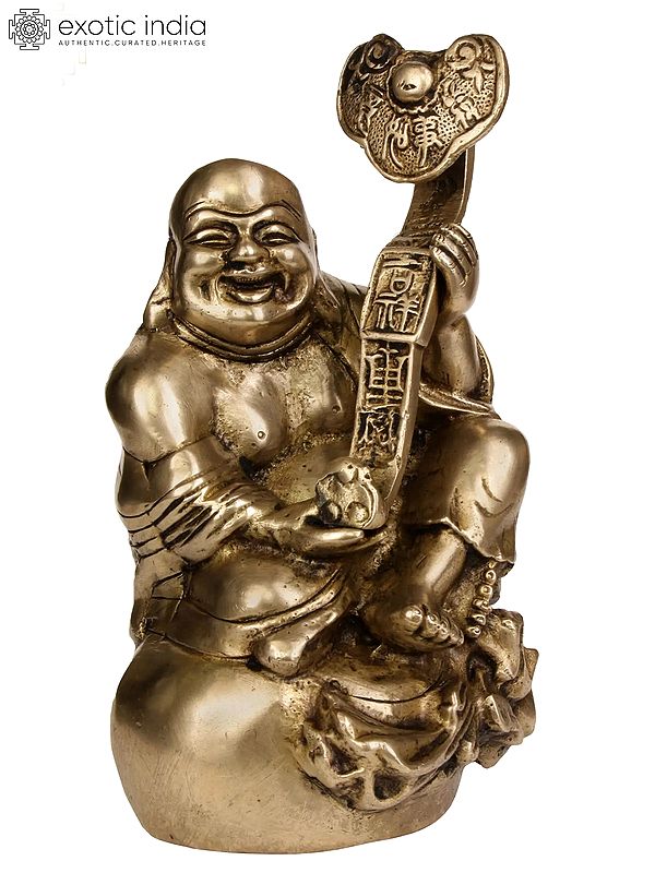 7" Laughing Buddha In Brass | Handmade | Made In India