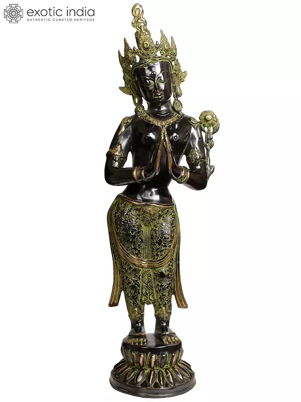 30" Large Size Namaste Tara Tibetan Buddhist Deity Brass Statue | Made in India