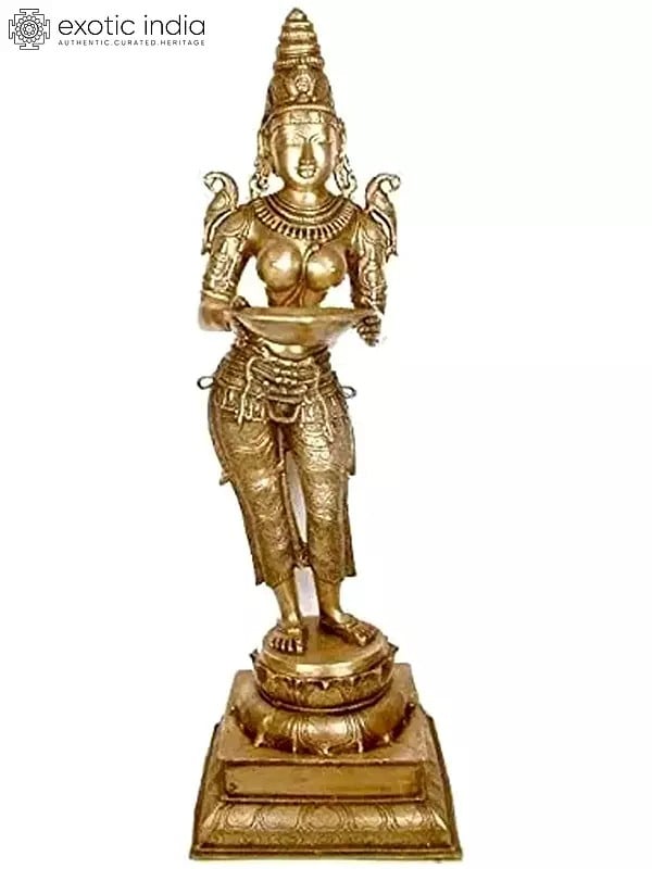 52" Large Size Deep Lakshmi in Brass | Handmade