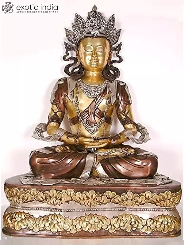 Large Pritzker Vairochana Buddha Statue in Brass | Handmade
