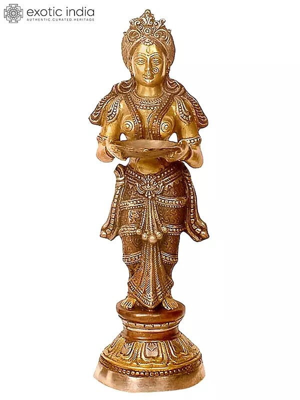 23" Deeplakshmi In Brass | Handcrafted In India