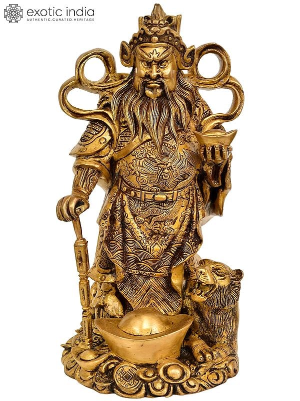 12" Feng Shui Brass Figurine - Example Of Chinese Iconography | Handcrafted Statue