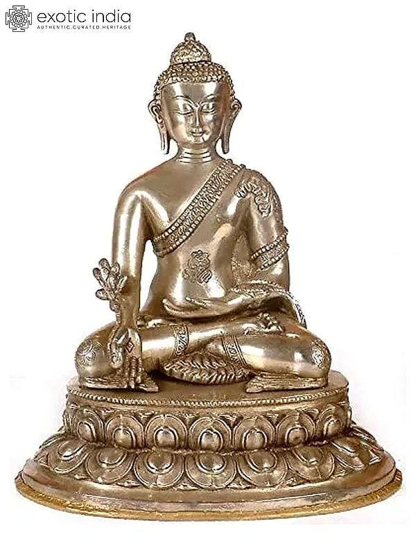 13" The Medicine Buddha (Tibetan Buddhist Deity) In Brass | Handmade | Made In India