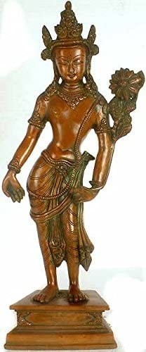16" Tibetan Buddhist Deity- Padmapani Avalokiteshvara In Brass | Handmade | Made In India