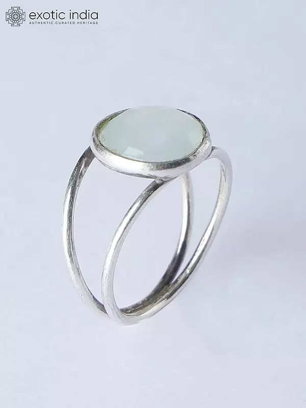 Circular Shape Faceted Gemstone Ring
