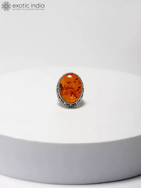 Oval Shape Amber Ring