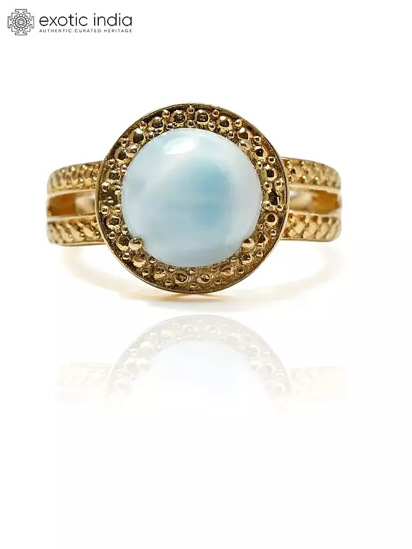 Gold-Plated Sterling Silver Ring with Larimar Gemstone