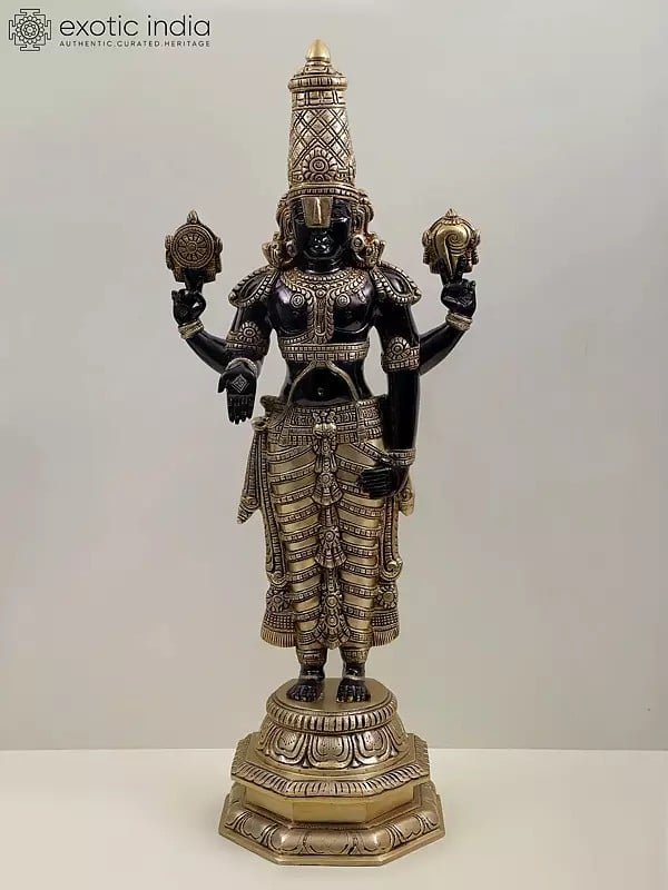 33" Large Brass Tirupati Balaji Statue | Lord Venkateshvara Idol