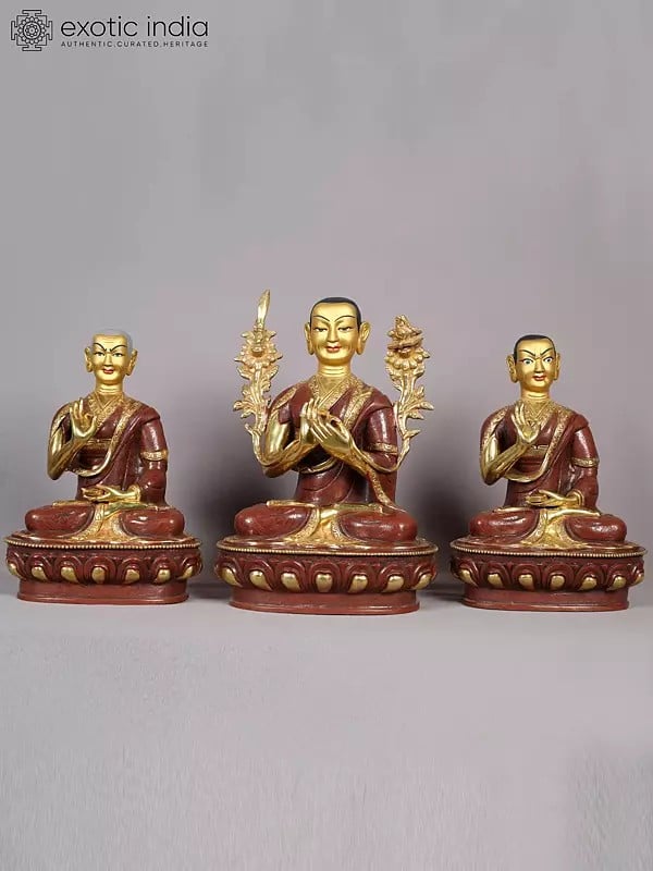 12" Tsongkhapa (Set of 3) from Nepal