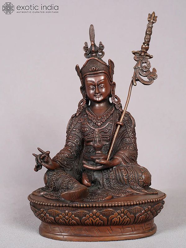 10" Guru Padmasambhava Copper Statue from Nepal