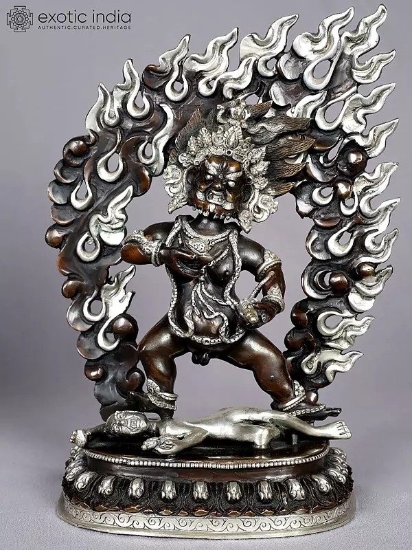 10" Buddhist Deity Vajrapani Copper Statue from Nepal