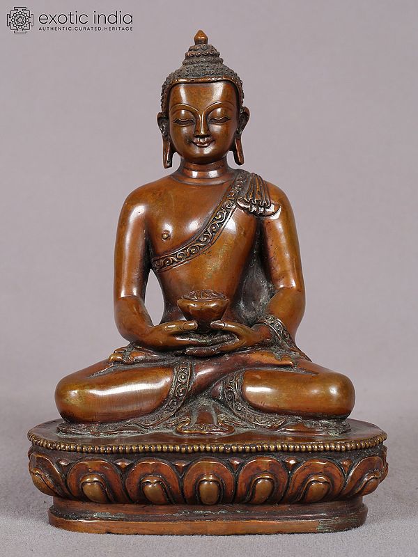 5" Meditating Buddha Idol from Nepal | Nepalese Copper Statue