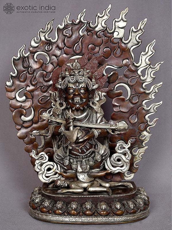 14" Safu Mahakala Idol from Nepal | Nepalese Copper Statue