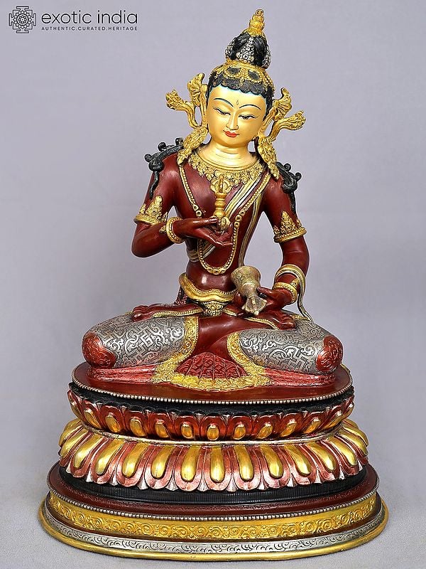 15" Mongolian Vajrasattva Copper Statue - Buddhist Deity Idols