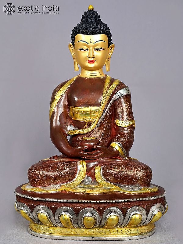 13" Amitabha Buddha Copper Statue from Nepal