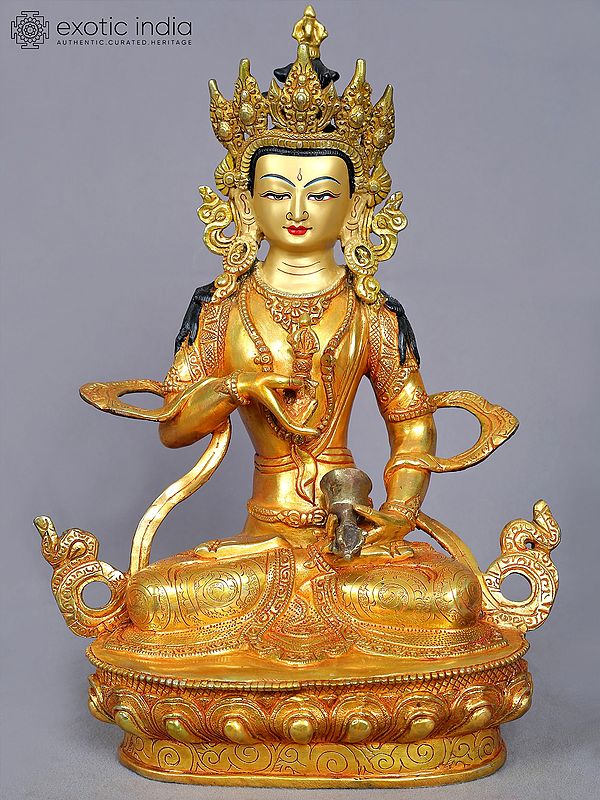 13" Vajrasattva Copper Statue from Nepal | Buddhist Deity Idols