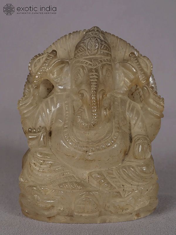 5" Small Lord Ganesha Statue Made of Crystal