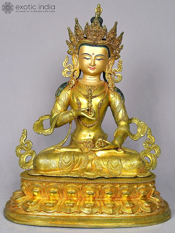 19" Vajrasattva Gilded Copper Statue from Nepal