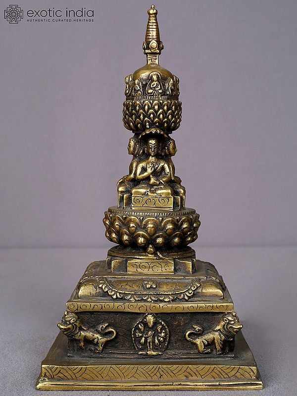 9" Brass Stupa