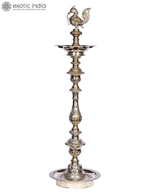 41" Brass Large Kuthu Vilakku Pooja Oil Lamp