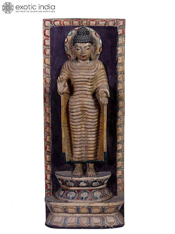 Preaching Buddha Wooden Figurine