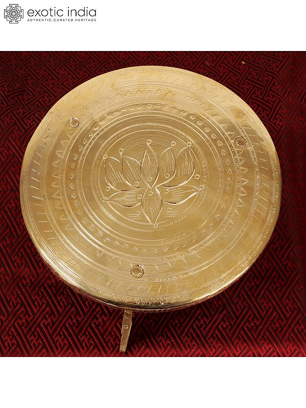 5" Lotus Pooja Chowki  | Brass