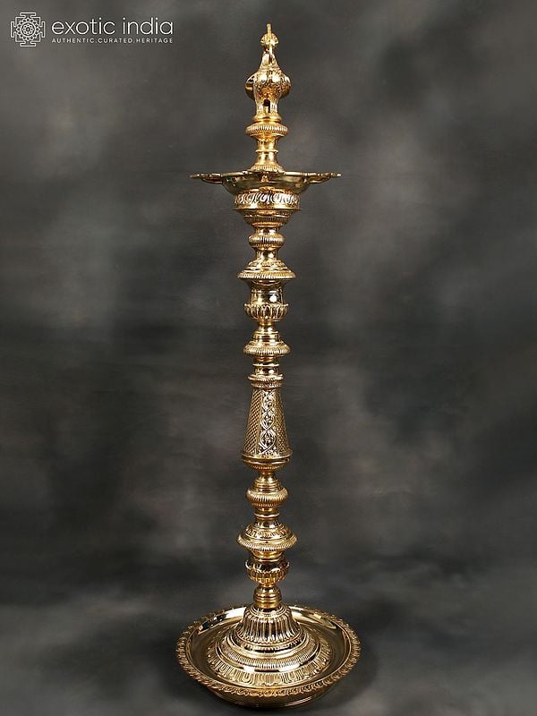 54" Annam Lamp (Peacock Lamp) In Brass | Handmade | Made In India