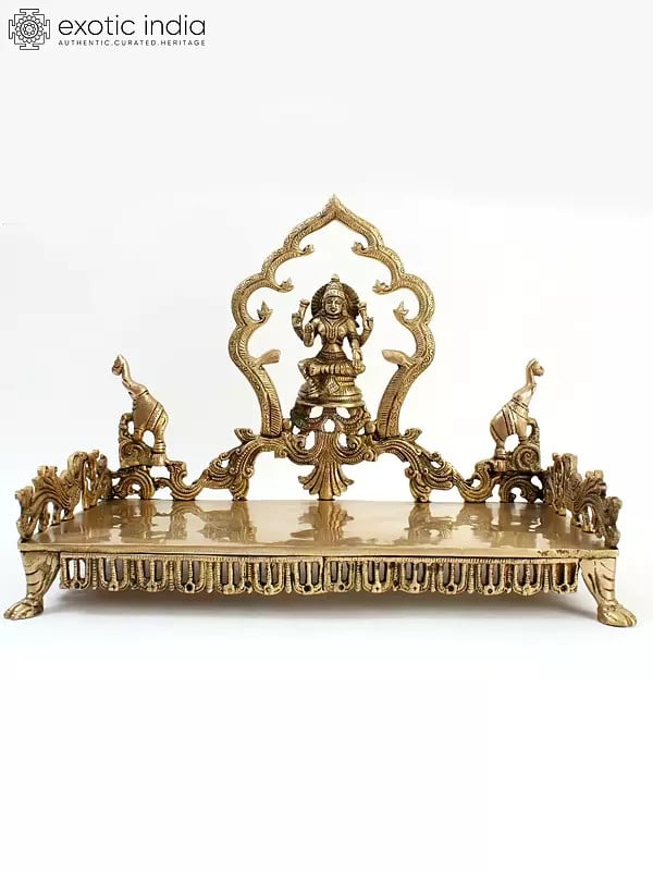 18" Designer Deity Singhasan with Gajalakshmi in Brass