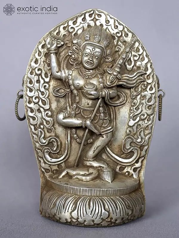 7'' Furious Vajrayogini with Kartika (Knife) from Nepal | Silver Ghau