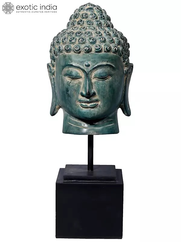 Buddha Head In Meditation From Nepal | Brass Statue