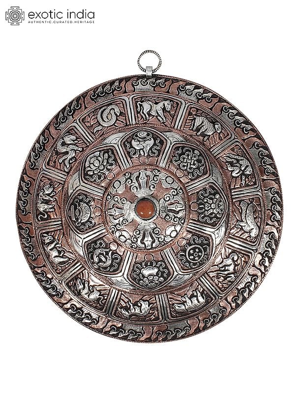 12" Tibetan Calendar Wall Hanging from Nepal