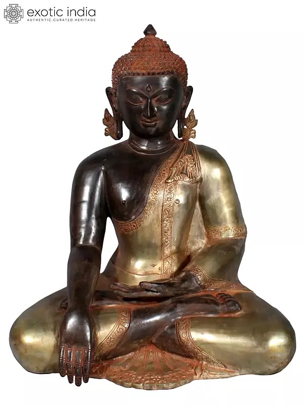 20" Bhumi-Sparsha Buddha in Brass