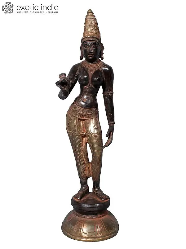 18" Brass Standing Devi Parvati
