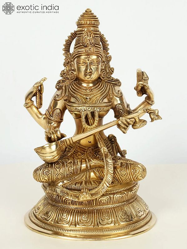 Superfine Saraswati Playing Veena | Brass