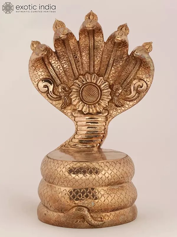 8'' Hindu Serpent Throne Bronze Statue
