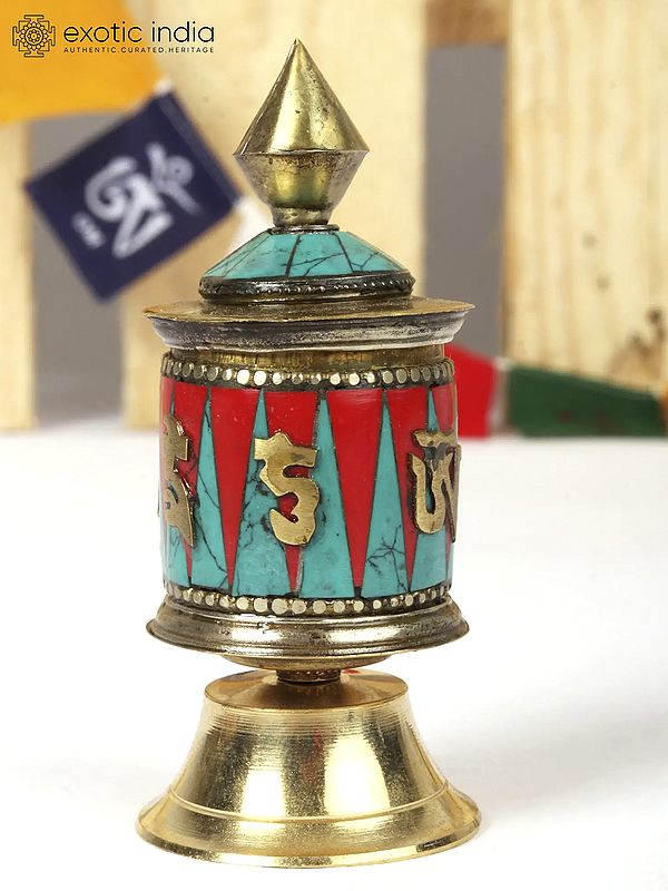 3" Small Tibetan Buddhist Prayer Wheel | Table Piece | Made in Nepal