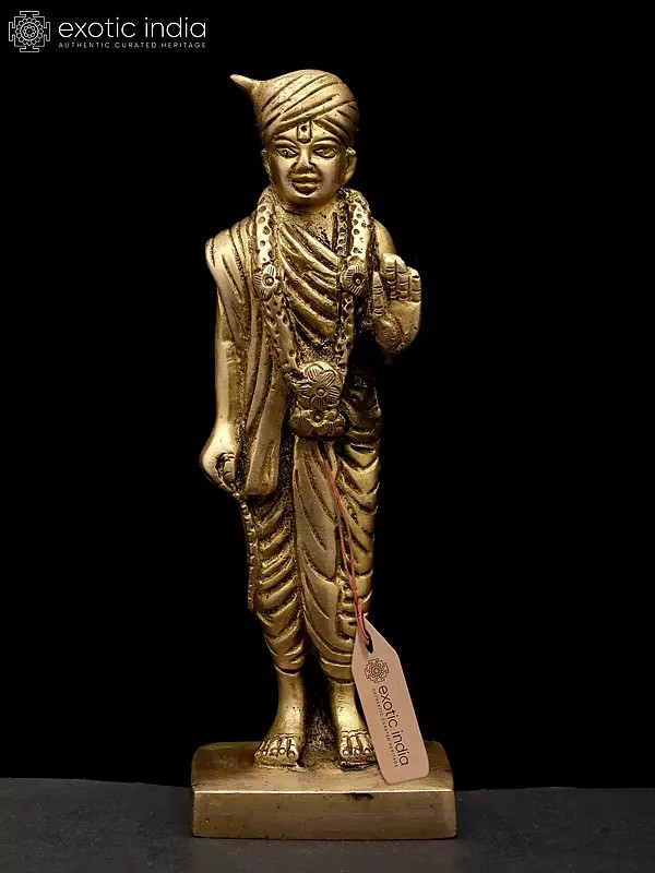 6" Shri Swaminarayan Ji Statue in Brass