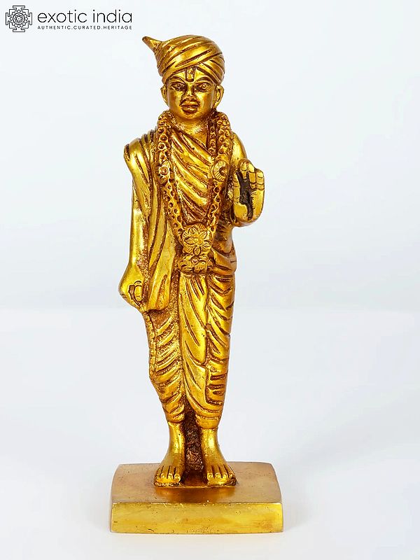 6" Shri Swaminarayan Ji Statue in Brass