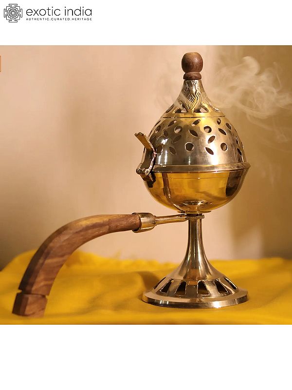 Designer Brass Incense Burner with Handle