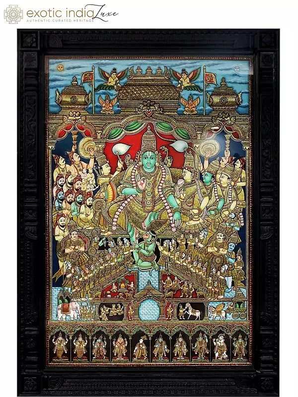 Sri Rama Pattabhishekam (Winner of Shilp Guru Gold Medal Award) | Traditional Colors with 24 Karat Gold