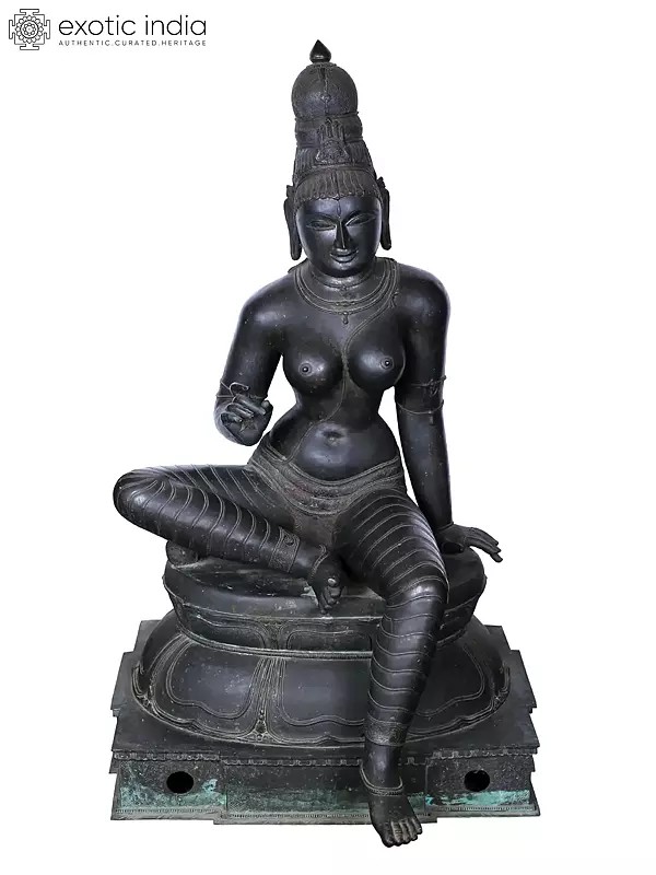 52'' Superfine Devi Uma (Bhoga Sakthi) | Madhuchista Vidhana (Lost-Wax) | Panchaloha Bronze from Swamimalai