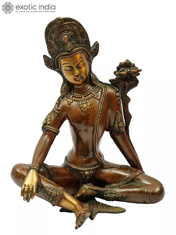 10" Indra - The Most Popular Vedic God In Brass | Handmade | Made In India