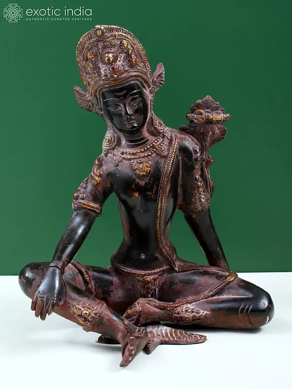 10" Indra - The Most Popular Vedic God In Brass | Handmade | Made In India