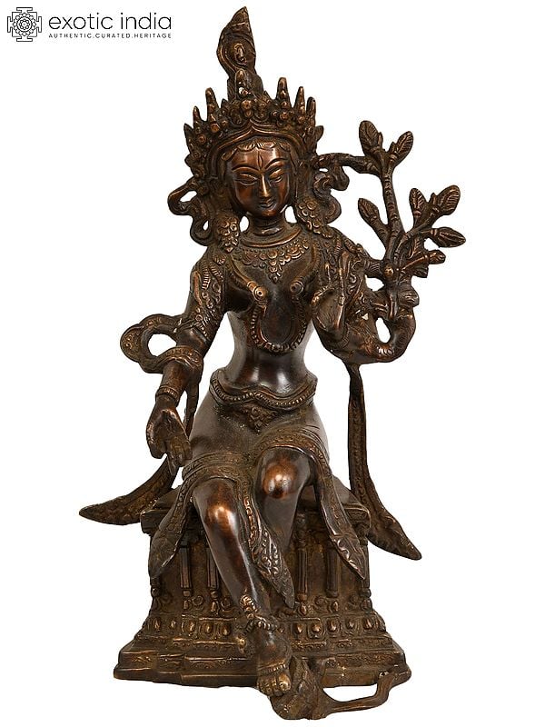 10" Buddhist Deity Tara Brass Idol | Handmade Buddhist Statue