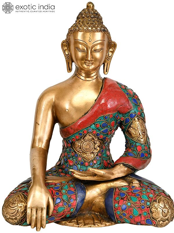 11" The Serene Buddha in Earth Touching Gesture In Brass | Handmade | Made In India