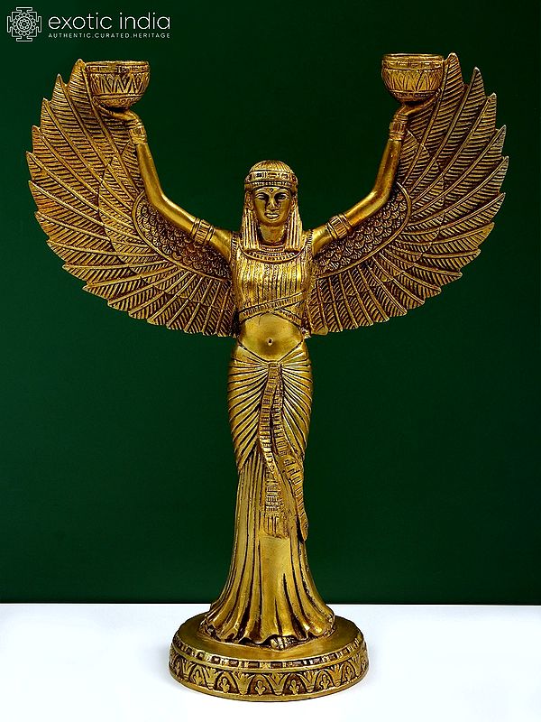 12" Goddess Isis In Brass | Handmade | Made In India