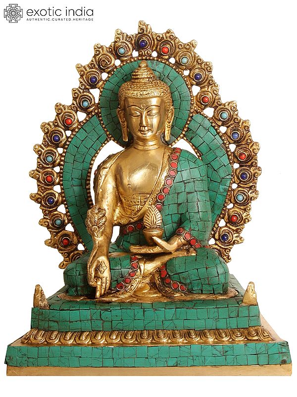 11" The Stately Lord Bhaishajyaguru in Brass | Handmade | Made in India